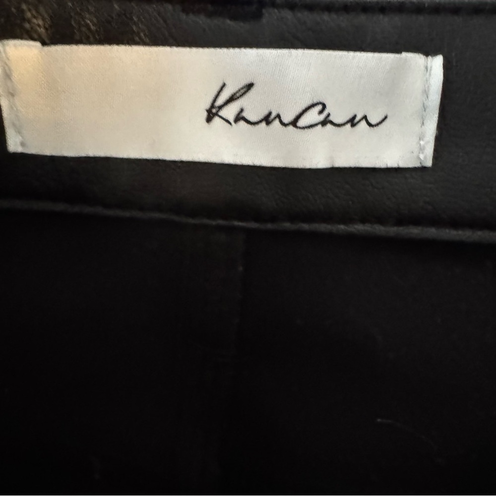 KanCan Darla High Rise Vegan Leather Kick Flare Black 3 25 - Picture 7 of 9